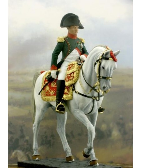 front image Napoleon on horse in chasser uniform.