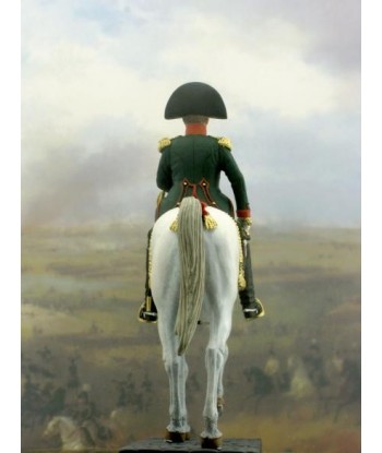 Napoleon on horse in chasser uniform.