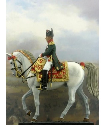 Napoleon on horse in chasser uniform.